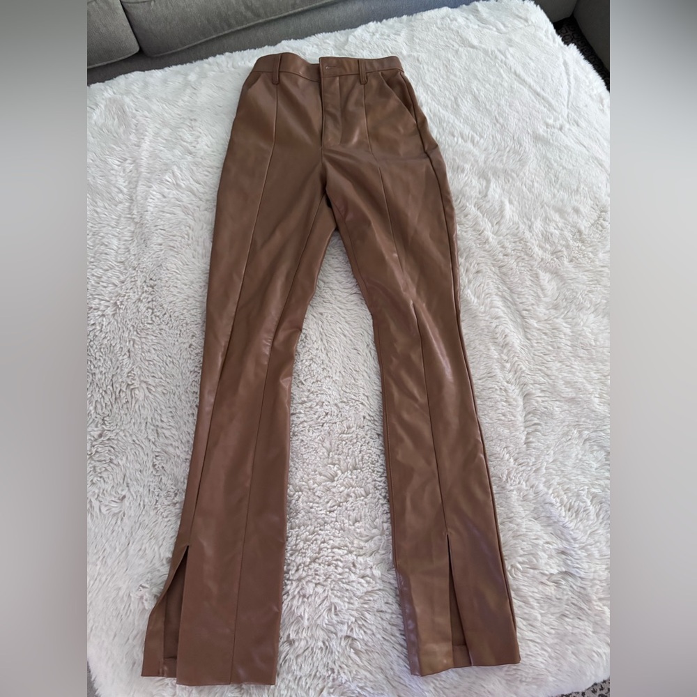 Abercrombie Vegan leather pants. Split hem. New with tags.